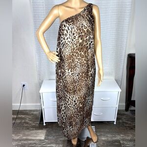 RULALA FANCY Leopard Print One-Shoulder BIKINI TOP Dress